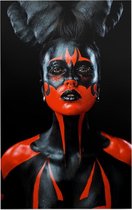 Vrouw als duivelse schoonheid - Foto op Forex - 60 x 90 cm