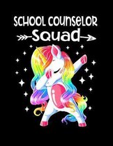 School Counselor Squad: Dabbing Unicorn Notebook For School Counselor 8.5 x11 Softcover Counselors Notebook 100 Pages