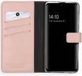 Samsung Galaxy A51 Hoesje met Pasjeshouder - Selencia Echt Lederen Booktype - Roze