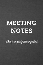 MEETING NOTES What I Am Really Thinking About: Blank Lined Journal College Ruled Gag Gift Notebook