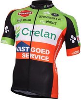 Crelan Vastgoedservice Vermarc fietsshirt met korte mouwen Lange rits Maat XXL