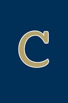 C: Monogram Journal, Notebook or Diary. Navy Blue with Gold Alphabet Initial Letter - 6'' x 9'' 110 College Ruled Blank Lin