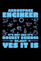 Aerospace Engineer It's Not Rocket Science Oh, Wait Yes It Is: 6x9 inch Dot Grid Paper, 110 Page Notebook