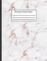Hexagon Graph Paper: Hexagonal Notebook Paper: 0.2'' Hexes, Small Hex Grid Note Book Pad: 8.5'' x 11'' 108 Pages, Pretty Gray & Rose Marble