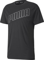 PUMA - Run Logo SS Tee - Puma Black - Mannen - Maat L