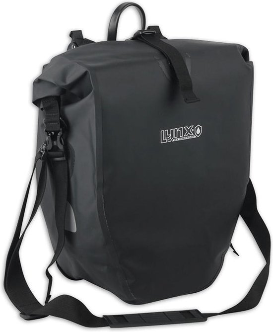Lynx Waterdichte Fietstas Tarpaulin XL 25 Liter - Zwart van Lynx. — afbeelding 3