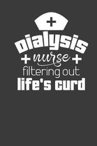 Dialysis Nurse Filtering Out Life's Curd: Journal and notebook with fun doodles and sayings, plus pages for music playlists and details of favourite b