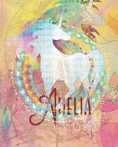 Amelia: Colorful Rainbow Unicorn - 100 Pages 8''X10'' Girl's Composition Wide Ruled Notebook