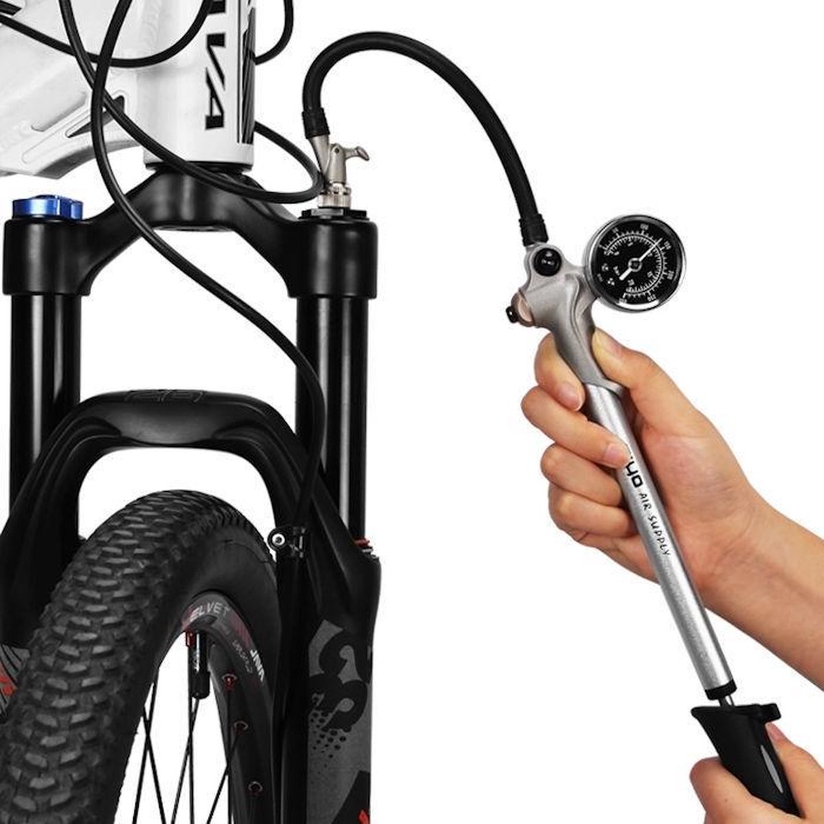 Pompe À Vélo, Portable Mini Pompe Vélo, Avec Manometre Tuyau