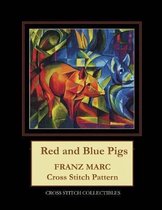 Red and Blue Pigs: Franz Marc Cross Stitch Pattern