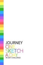 Journey: Personalized colorful rainbow sketchbook with name: One sketch a day for 90 days challenge