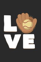 love baseball: 6x9 Baseball - blank with numbers paper - notebook - notes