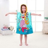 Strandlaken Zeemeermin - Lichtblauw - Badponcho - Badcape - Kinderdoek - Omslagdoek kinderen - Handdoek - Beach cape