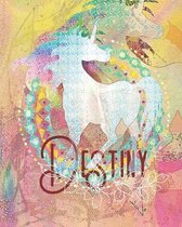 Destiny: Colorful Rainbow Unicorn - 100 Pages 8''X10'' Girl's Composition Wide Ruled Notebook