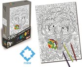 Puzzel 500 stukjes - Kleurpuzzels voor Volwassenen en Kinderen - Hella het Hert