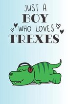 Just A Boy Who Loves Trexes: Cute Trex Lovers Journal / Notebook / Diary / Birthday Gift (6x9 - 110 Blank Lined Pages)