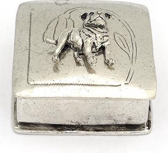 Asdoosje Vierkant Gegraveerd Met Engelse Bulldog - Honden Asbeeld Dieren Urn Voor Uw Geliefde Hond