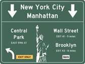 Signs-USA Verkeersbord - Amerika - New York City - Wandbord - 60 x 45 cm