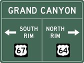 Signs-USA Verkeersbord - Amerika - Grand Canyon - Wandbord - 60 x 45 cm