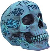 Nemesis Now - Tattoo Fund - Blue Coloured Traditional Tribal Tattoo Fund Skull