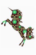 Green And Brown Flower Unicorn