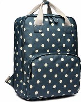 Blossify Rugzak gecoat canvas denim blue dots - laptopvak