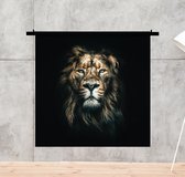 Wandtapijt / Wandkleed | Leeuwen kop - Portret Dier | 120 x 120 cm | PosterGuru