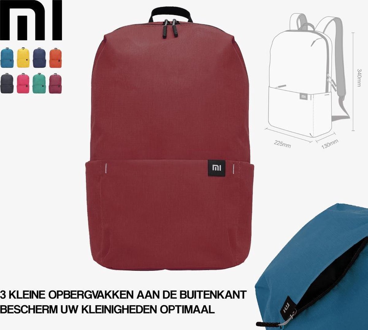 Xiaomi Rugzak Backpack Bordeaux - b225 x h340 x l130 mm