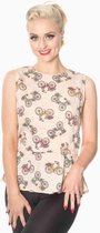 Dancing Days Mouwloze top -XL- STARS ALIGN Beige