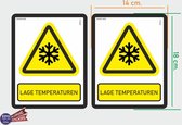 ISO7010 W010 lage temperaturen Waarschuwing M set 2 stickers 14x18 cm