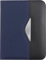 Schrijfmap A5 nylon met leer blauw