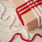 Pom Pom lint rood & wit