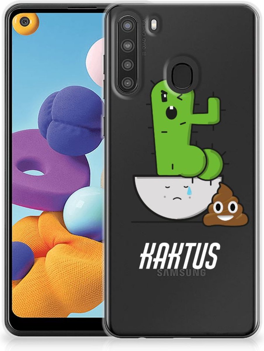 Samsung Galaxy A21 Telefoonhoesje met Naam Cactus Poo