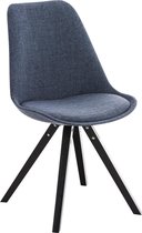 Clp Pegleg Bezoekersstoel - Stof - Vierkant - Blauw - Houten onderstel - Kleur zwart - Vierkant frame