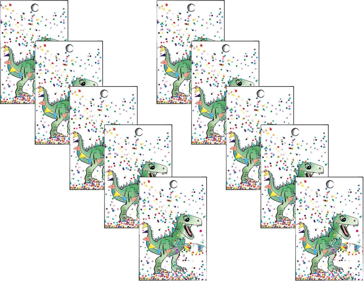 uitnodiging kinderfeestje Dinosaurus - feestpakket  - dino  - kinderfeest - dino stickers — afbeelding 5