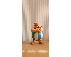 Asterix Figuur: Obelix met Dogmatix - Idéfix 8 cm Handbeschilderd.