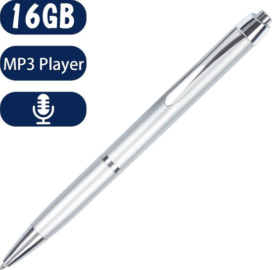 Voice Recorder Pen - Automatisch opnemen - 17 uur continu opnemen - MP3  Speler, 16GB -... | bol.com
