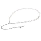 925 sterling zilver witte zoetwater parelketting met doorlopende bodychain