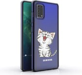 Samsung Galaxy A41 Transparant siliconen hoesje schattig katje