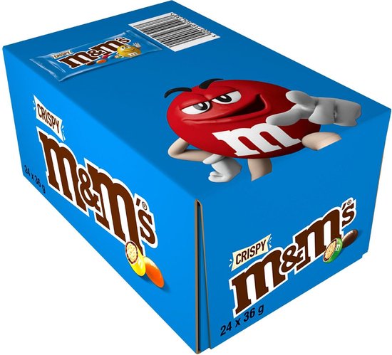 M&M'S Crispy melkchocolade uitdeelzakjes - 24 x 36 gram - M&M'S