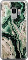 Samsung S9 hoesje siliconen - Groen marmer / Marble | Samsung Galaxy S9 case | groen | TPU backcover transparant