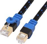 Supersnelle Cat7 RJ45 Netwerkkabel - LAN Ethernet Kabel - Wifi Netwerk Verlengkabel - Verlengsnoer - 2 Meter Lang - 10.000 Mbit/s - Blauw/Zwart g