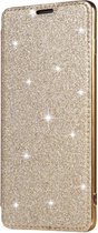 Samsung Galaxy S10 Plus Flip Case - Goud - Glitter - Hoogwaardig PU leer - Soft TPU - Folio
