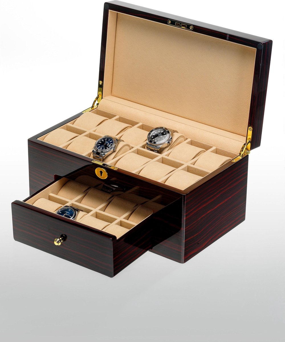 Boîte à montres, boîte à bijoux, boîte de rangement pour 20 montres |  bol.com