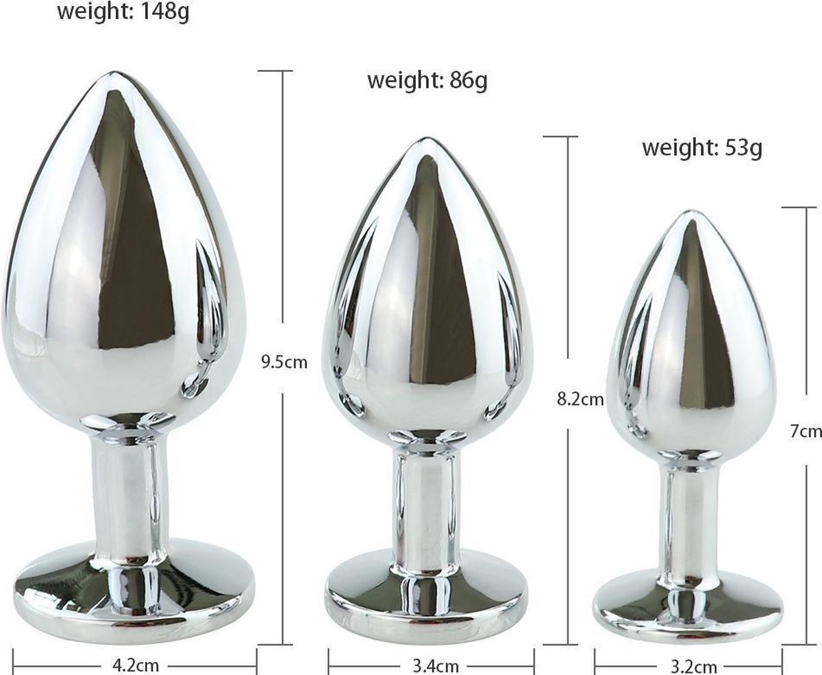 Metalen Buttplug Set 3 Delig Anal Plug Set Voor Mannen En Vrouwen Rood Power Escorts