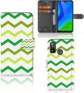 Telefoonhoesje Huawei P Smart 2020 Flip Case Zigzag Groen