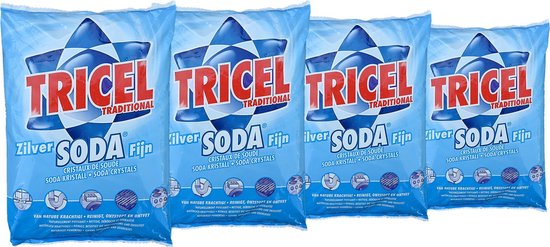 Tricel soda traditional - soda kristallen reiniger - Reinigt, ontstopt en ontvet 4 x 1kg, schoonmaak