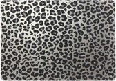 6x Placemats/onderleggers zilveren panterprint 30 x 45 cm - Tafel dekken - Hippe tafeldecoratie