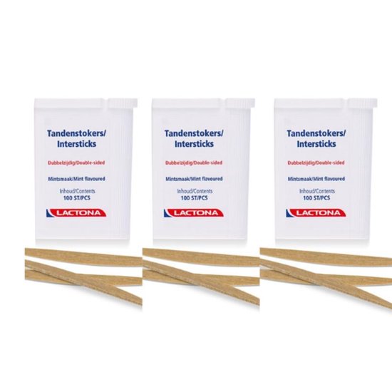 Lactona Intersticks - Tandenstokers - 3 x 100 stuks - Voordeelverpakking |  bol.com