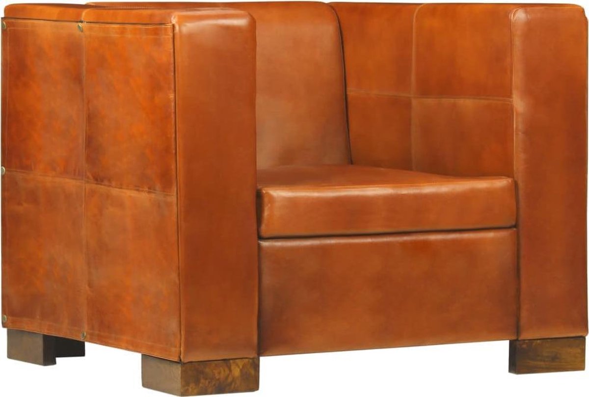 Fauteuil LEER (Incl LW anti kras viltjes) Lounge stoel